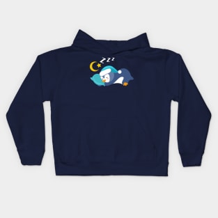 Adorable Baby Penguin Slepping Stars and the Moon Kids Hoodie